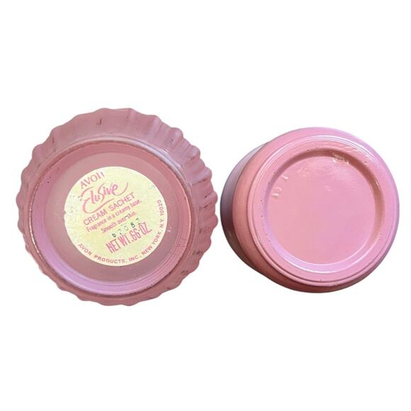 Vintage Pink Avon Cream Jars Floral Themes Satin Glass and Ceramic collectible - Picture 5 of 7